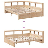 Bookcase Bed without Mattress 160x200 cm Solid Wood Pine 3324348