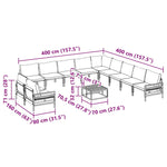 Garden Sofa Set with Cushion Anthracite Steel 3379007