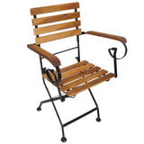 Folding Chair Set of 4 Brown and Black 316834
