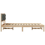 Bed Frame with Headboard Dark Grey 120 x 190 cm Solid Pine Wood 878205