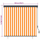 Roller Blind White and Orange 180 x 250 cm Fabric and Aluminum 362083