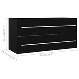 Sink Cabinet Black Engineered Wood 100 cm x 38.5 cm x 48 cm Sleek 804720