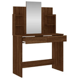 Dressing Table with Mirror Brown Oak 96x39x142 cm 837581