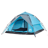 ZNTS Camping Tent Dome 4-Person Blue Quick Release 4004182