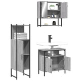 ZNTS 3 Piece Bathroom Furniture Set Grey Sonoma Engineered Wood 3214698