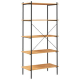 5-Tier Shelving Unit Black and Oak 80x40x163 cm 336348
