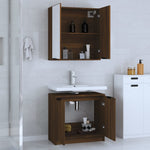 ZNTS 2 Piece Bathroom Cabinet Set Brown Oak Engineered Wood 3115867