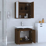 ZNTS 2 Piece Bathroom Cabinet Set Brown Oak Engineered Wood 3115867