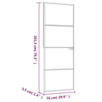 Interior Door White 76x201.5 cm Tempered Glass&Aluminium Slim 153666