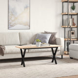 ZNTS Coffee Table X-Frame 110x40x45 cm Solid Wood Pine and Steel 3282689