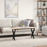 Coffee Table X-Frame 110x40x45 cm Solid Wood Pine and Steel 3282689