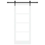 Sliding Door ORKDAL White 83 x 202 cm Solid Pine Wood and Glass 3332446