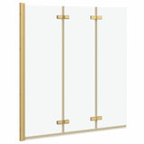 Shower Enclosure Gold 130 x 138 cm ESG Glass and Aluminium 42018541