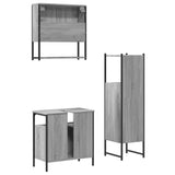 3 Piece Bathroom Furniture Set Grey Sonoma Engineered Wood 3214698