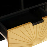 TV Cabinet Black and Gold 100 x 33 x 46 cm Engineered wood 4017844