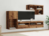 TV Wall Units Wall-mounted 6 pcs Old Wood Engineered Wood 3402974