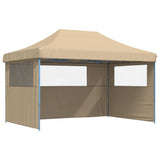 Foldable Party Tent Pop-Up with 3 Sidewalls Beige 4004967