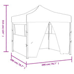 Professional Folding Party Tent with 4 Sidewalls 2x2 m Steel Blue 48879