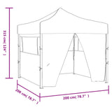 Professional Folding Party Tent with 4 Sidewalls 2x2 m Steel Blue 48879