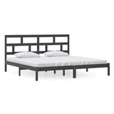 3101242 Bed Frame without Mattress Black Solid Wood Pine 200x200 cm