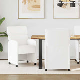 Dining Chairs with Wheels 2 pcs White 58 x 65 x 98 cm 42017891