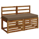 2-Piece Bench Cushions SOEST 2 pcs 100% Polyester Taupe 950129
