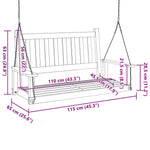 Garden Swing Bench with Metal Chains Brown Solid Wood Fir 4008977