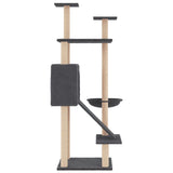 Cat Tree with Sisal Scratching Posts Dark Grey 153 cm 171752