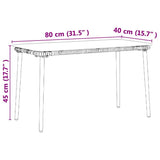 Garden Table Natural 80 x 40 x 45 cm Poly Rattan 42010365