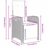 Garden Dining Set with Cushion 9 pcs Grey Poly Rattan 3380364