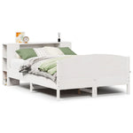 ZNTS Bookcase Bed without Mattress White 160x200cm Solid Wood Pine 3323060