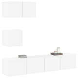 4 Piece TV Cabinet Set White Engineered Wood 3114638