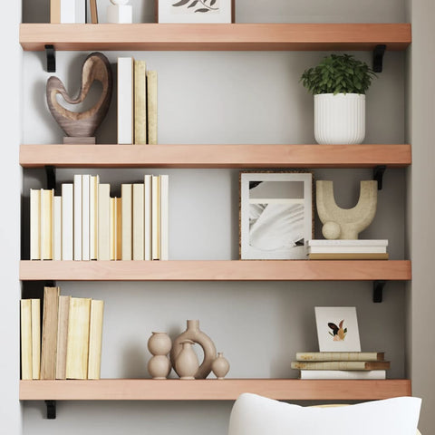 ZNTS Wall Shelf Light Brown 80x20x6 cm Treated Solid Wood Oak 363661