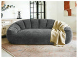 2 Seater Plush Bean Bag Sofa, Gray Shiny Silver Speck Oversized Lazy Couch, High Density Sponge T5592P539594