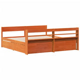 Bed Frame without Mattress Wax Brown 200x200 cm Solid Wood Pine 3307112