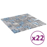 Mosaic Tiles 22 pcs Grey and Blue 30x30 cm Glass 327310