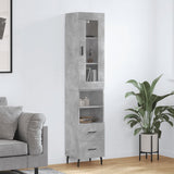 Highboard Concrete Grey 34.5x34x180 cm Engineered Wood 3199317