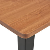 Bar Table Black 60x60x108 cm Solid Pine Wood Steel 280082