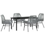 Garden Dining Set 5 pcs Grey Poly Rattan 3380886