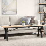 Coffee Table Y-Frame 160x40x45 cm Solid Wood Pine and Steel 3282712