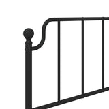 Metal Bed Frame without Mattress with Headboard Black 90x200cm 373880