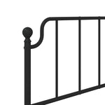 ZNTS Metal Bed Frame with Headboard and Footboard Black 90x200 cm 373898