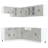 11 Piece Kitchen Cabinet Set "Kalmar" Concrete Grey Engineered Wood 3314885