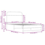 Bed Frame Without Mattress 107x203 cm Smoked Oak Engineered Wood 4100370