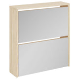 Shoe Cabinet 2-Layer Mirror Oak 63x17x67 cm 243045