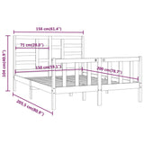 ZNTS Bed Frame without Mattress Honey Brown 150x200 cm King Size Solid Wood 3107621