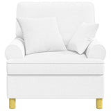 XL Armchair with Cushions White Fabric 42043493