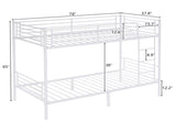 Twin Over Twin Bunk Bed for Kids Teens Adults, Heavy Duty Metal Bunk Bed with 06974123