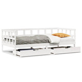 Daybed with Drawers without Mattress White 90x200 cm Solid Wood 3302084