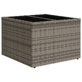 Garden Table with Glass Top Grey 55x55x37 cm Poly Rattan 366120